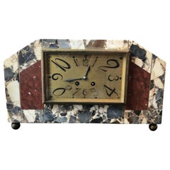 1920s French Deco Marble Mantle Clock