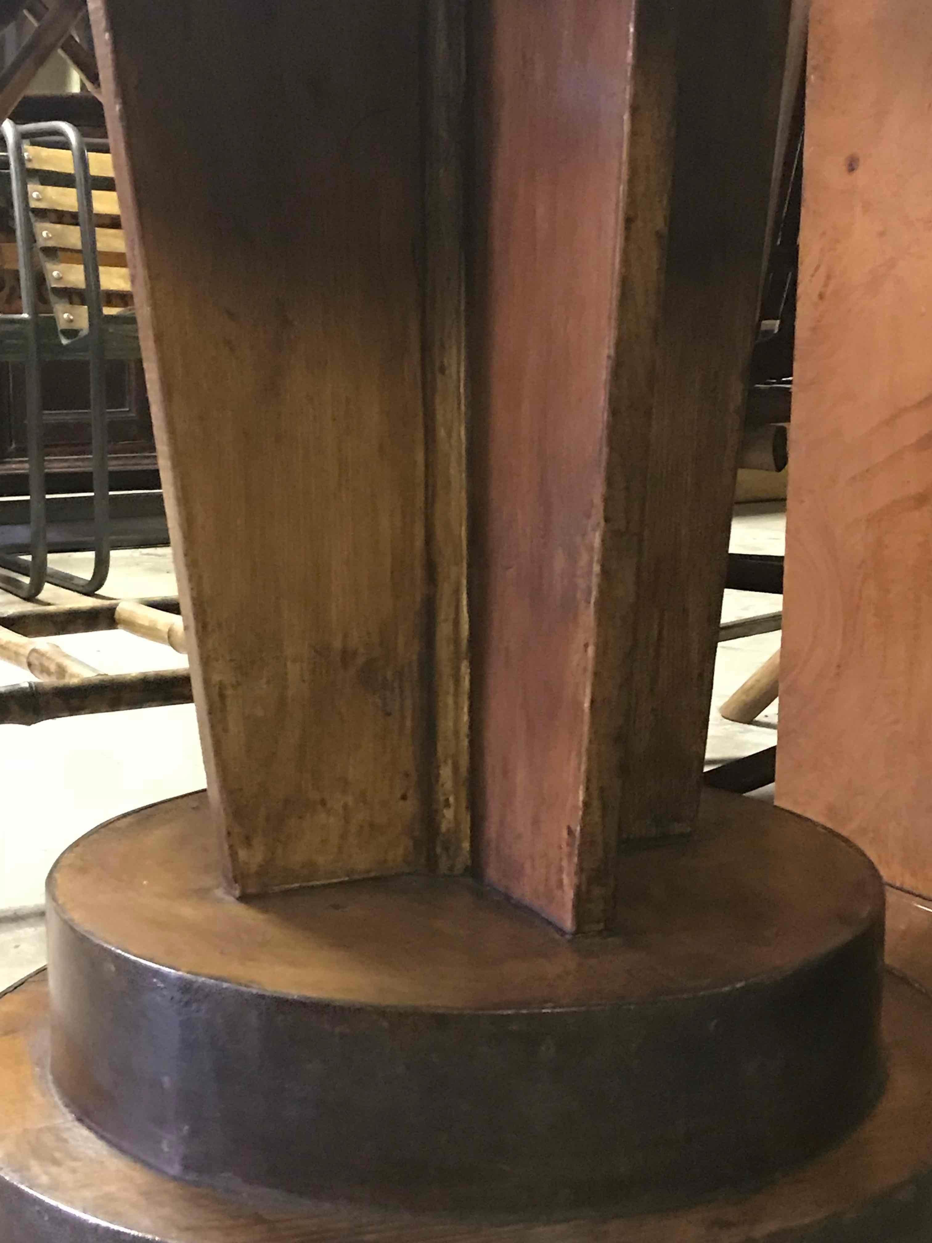 1920s French Deco Round Top Occasional Table or Plant Stand In Good Condition In Los Angeles, CA