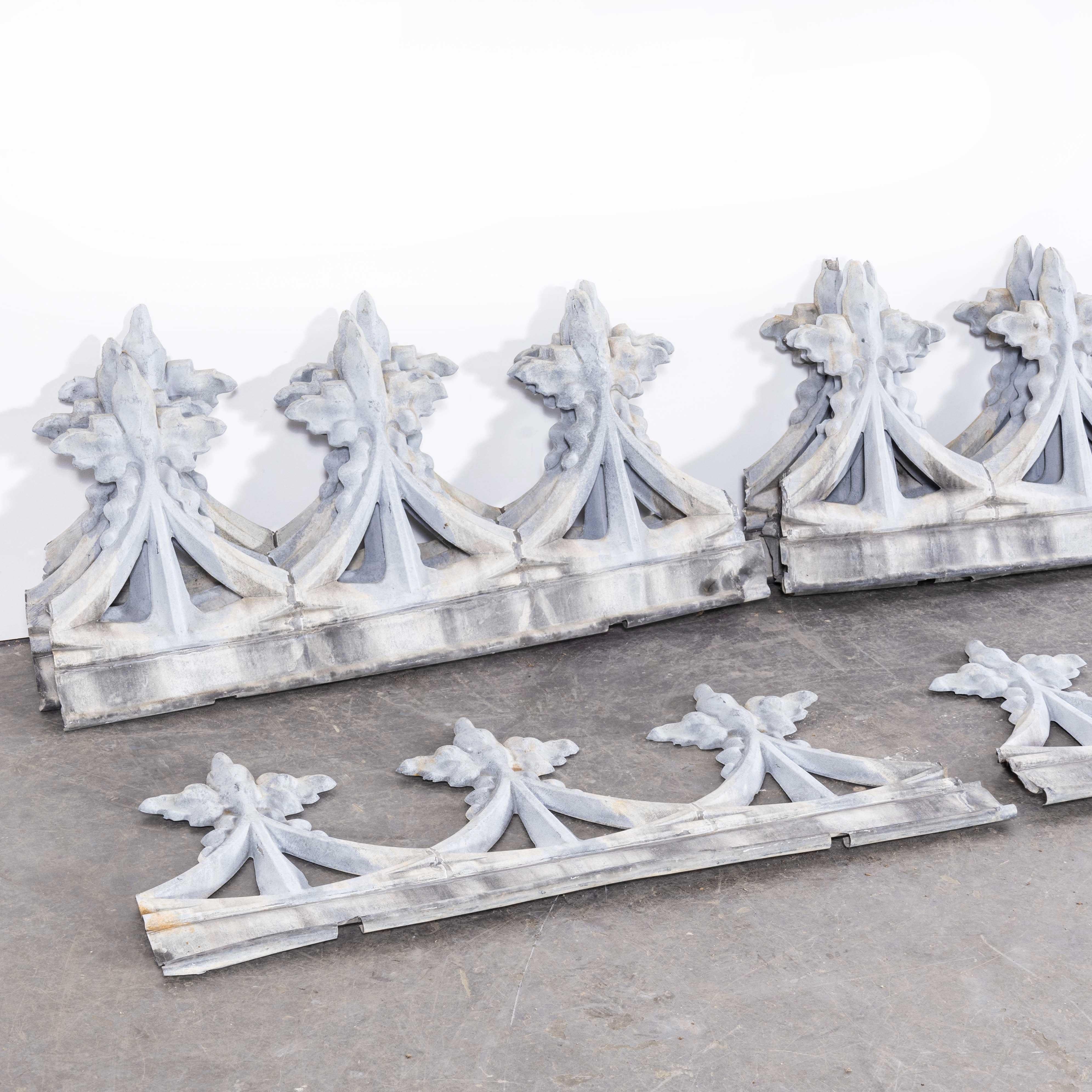 Early 20th Century 1920's French Decorative Zinc Roof Edging Panels - Single pieces For Sale
