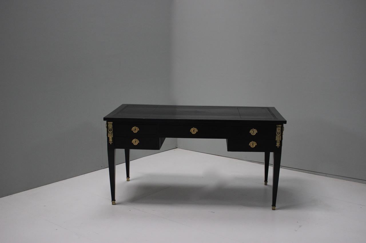 1920s French Ebonized Desk in the Louis XVI Taste In Good Condition In Gloucestershire, GB