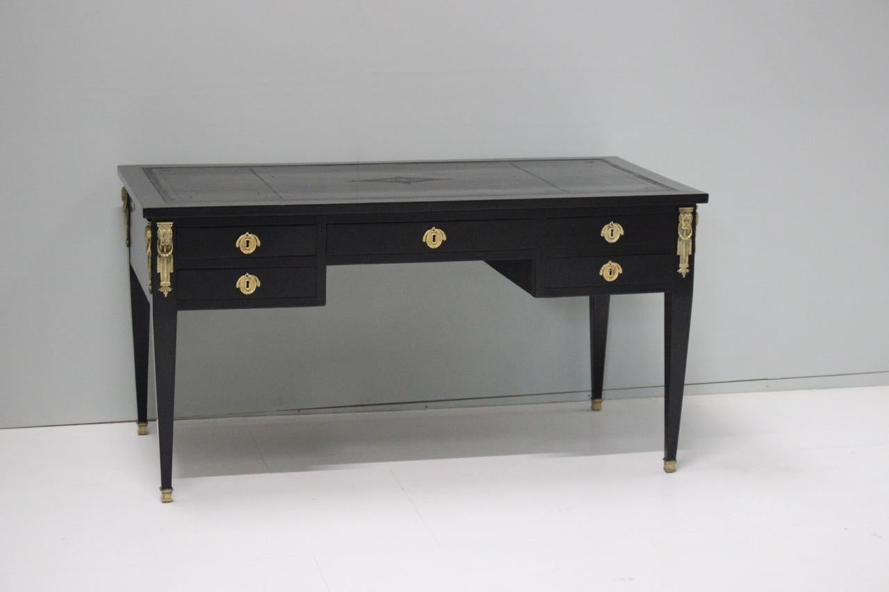 1920s French Ebonized Desk in the Louis XVI Taste 4