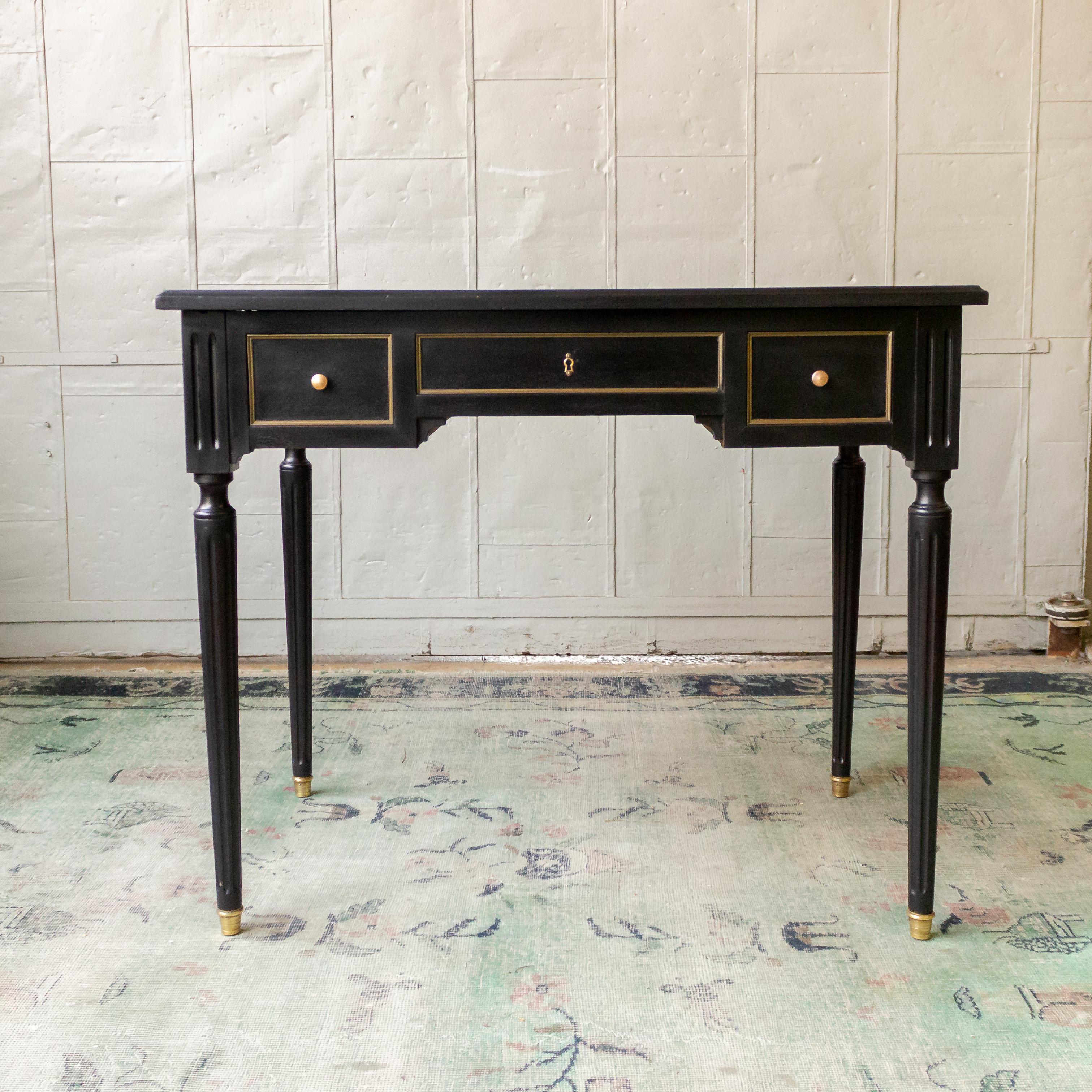 1920s French Ebonized Mahogany Writing Desk 8