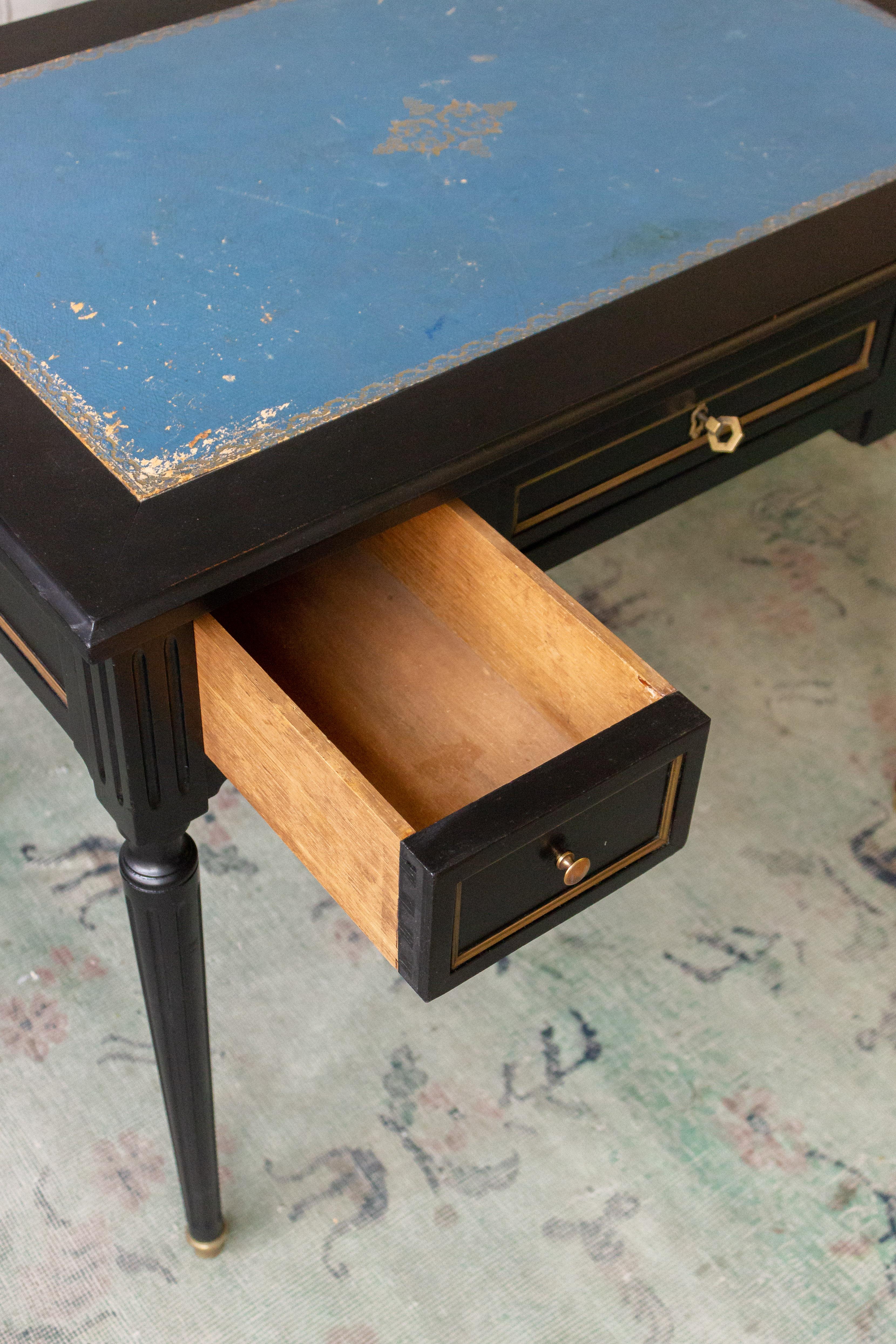 Louis XVI 1920s French Ebonized Mahogany Writing Desk