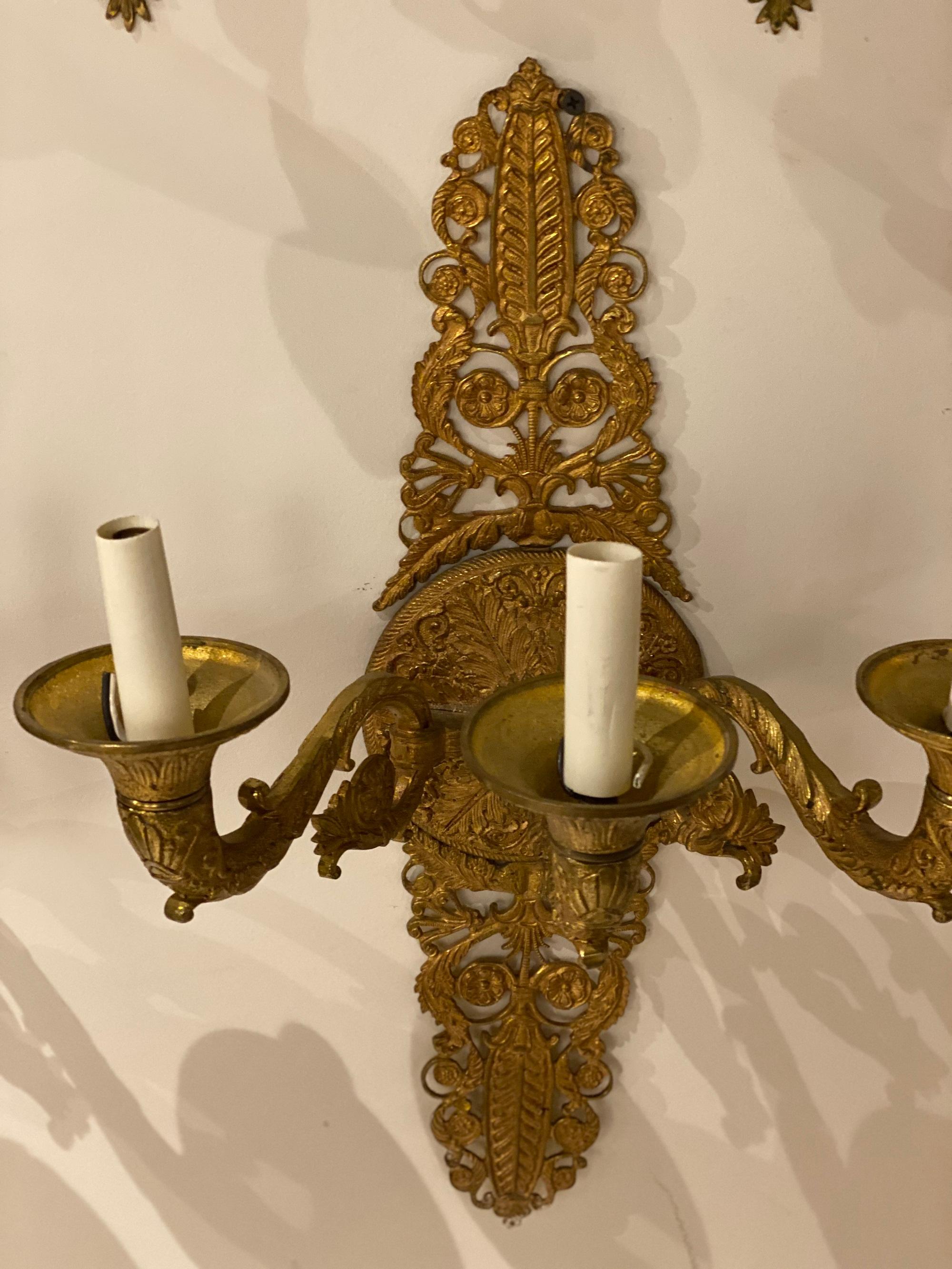 1920s French Empire Sconces with 3 lights In Good Condition For Sale In New York, NY