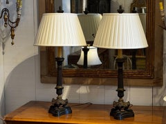 1920s French Empire Style Bronze Lamps