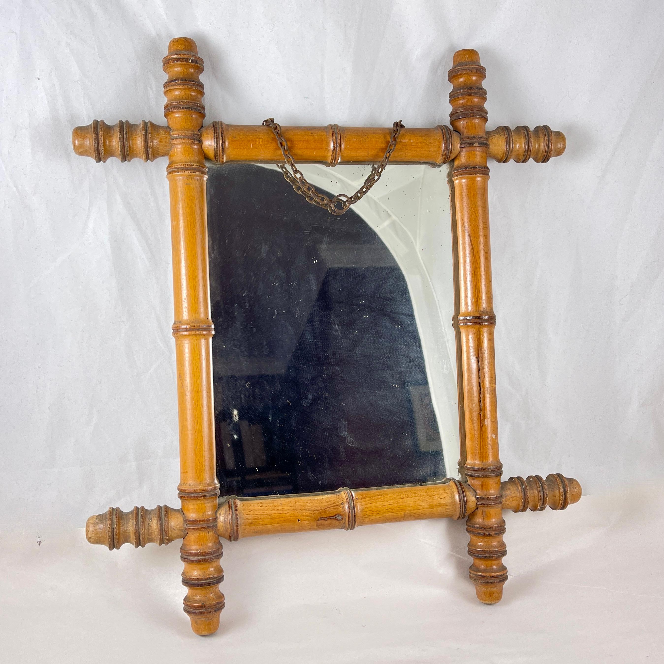 bamboo framed mirror vintage