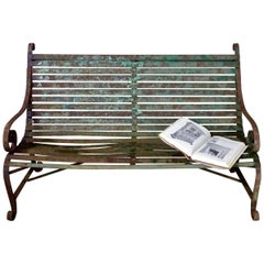 1920s French Forged Iron Garden Parc Bench
