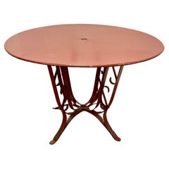 1920s French Garden Table in Riveted Wrought Iron in the Style of Gustave Eiffel