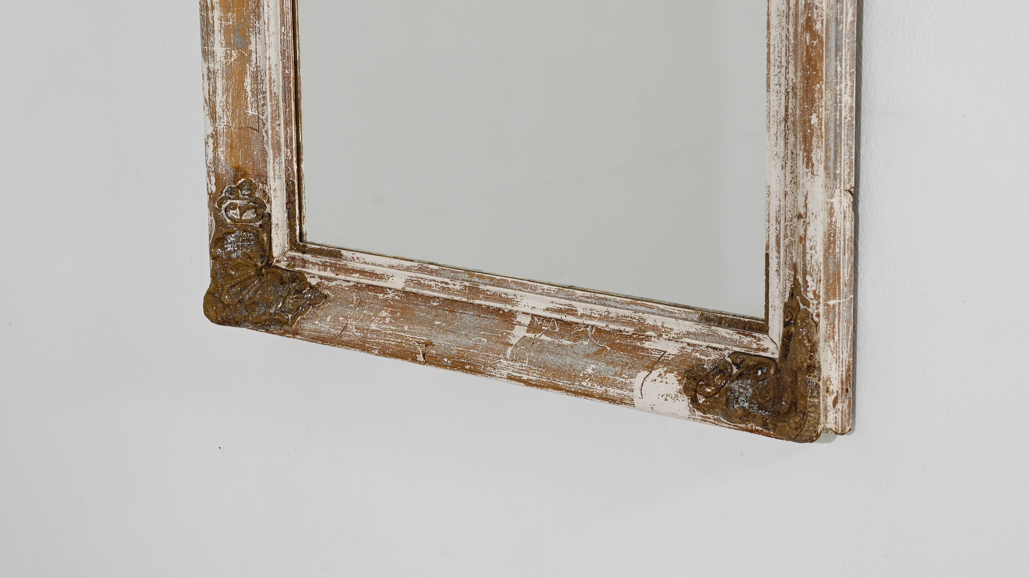 1920s French Gilded White Wall Mirror 1
