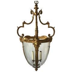 1920s French Gilt Bronze Rams Head Lantern