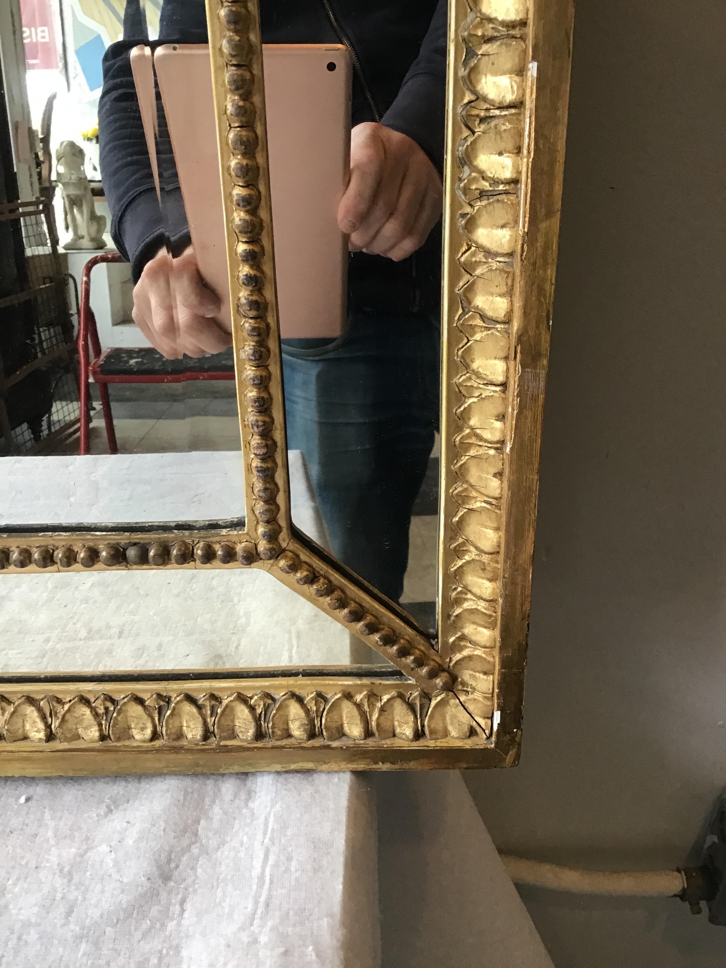 Early 20th Century 1920s French Giltwood Beveled Mirror
