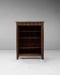 1920s French Gothic Oak Cabinet in Original Patina