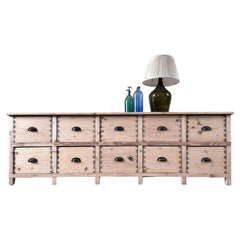 1920's French Industrial Bank of Drawers