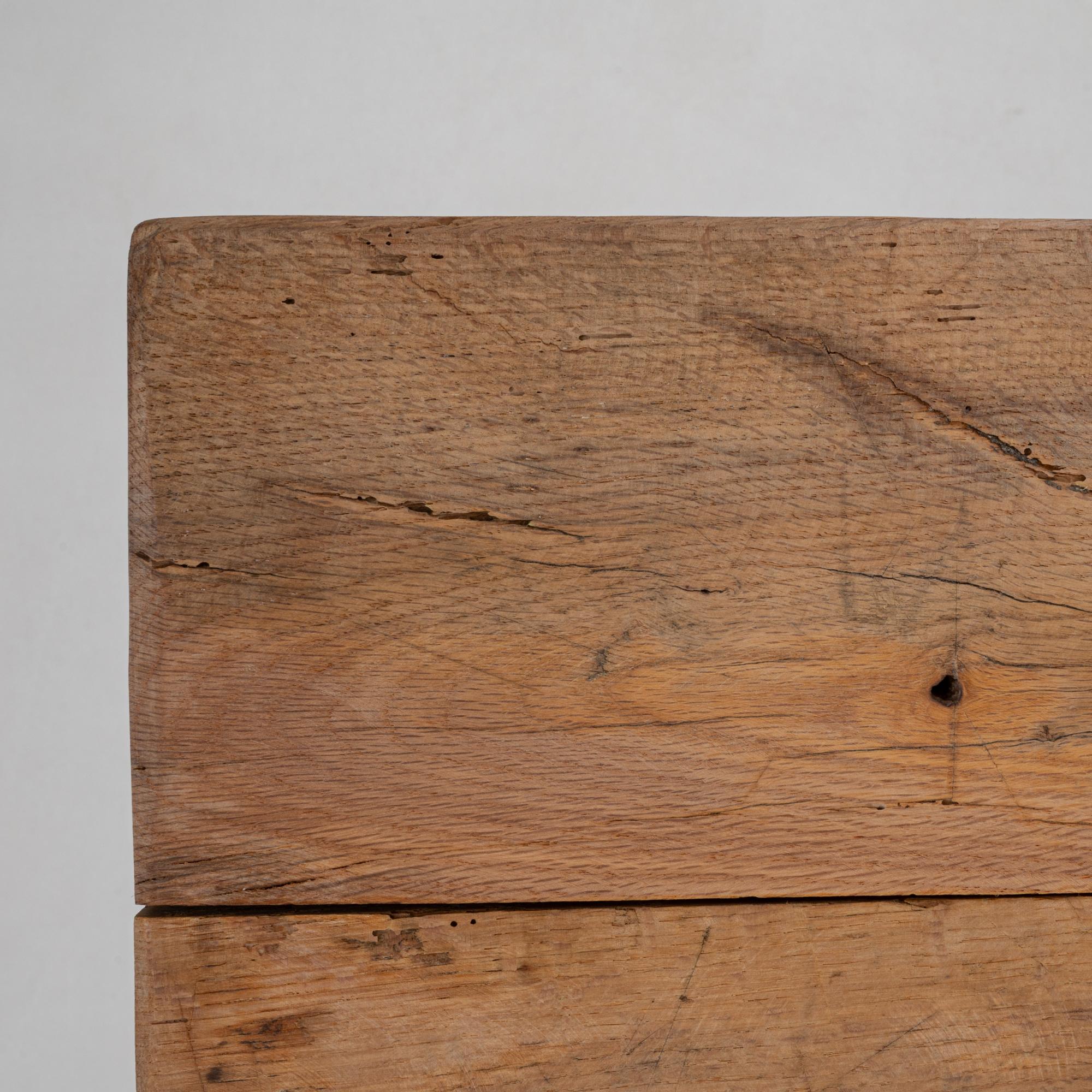 Mesa de hierro industrial francesa de los años 20 con tablero de madera en venta 8