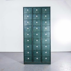 1920's French Industrial Metal Cabinet Dark Green - Twenty Seven Klappets