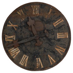 Antique 1920s French Industrial Metal Wall Clock Face