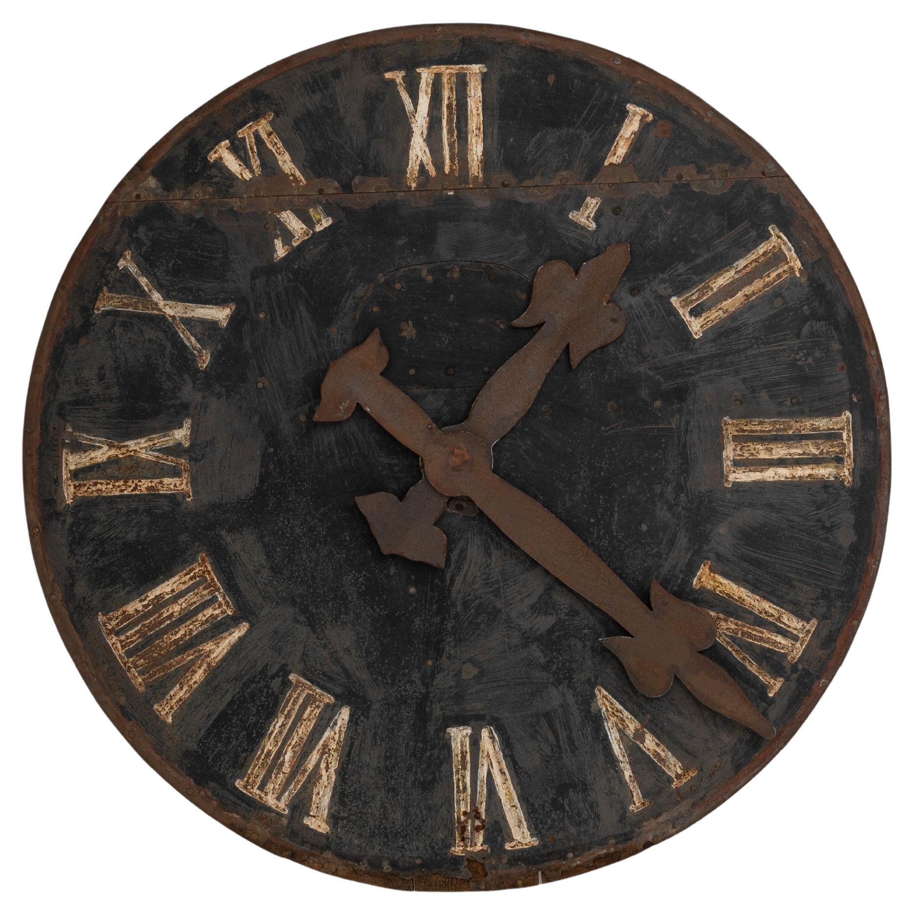 1920er Jahre Französisch Industrie Metall Wanduhr Gesicht
