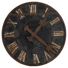 Antique 1920s French Industrial Metal Wall Clock Face