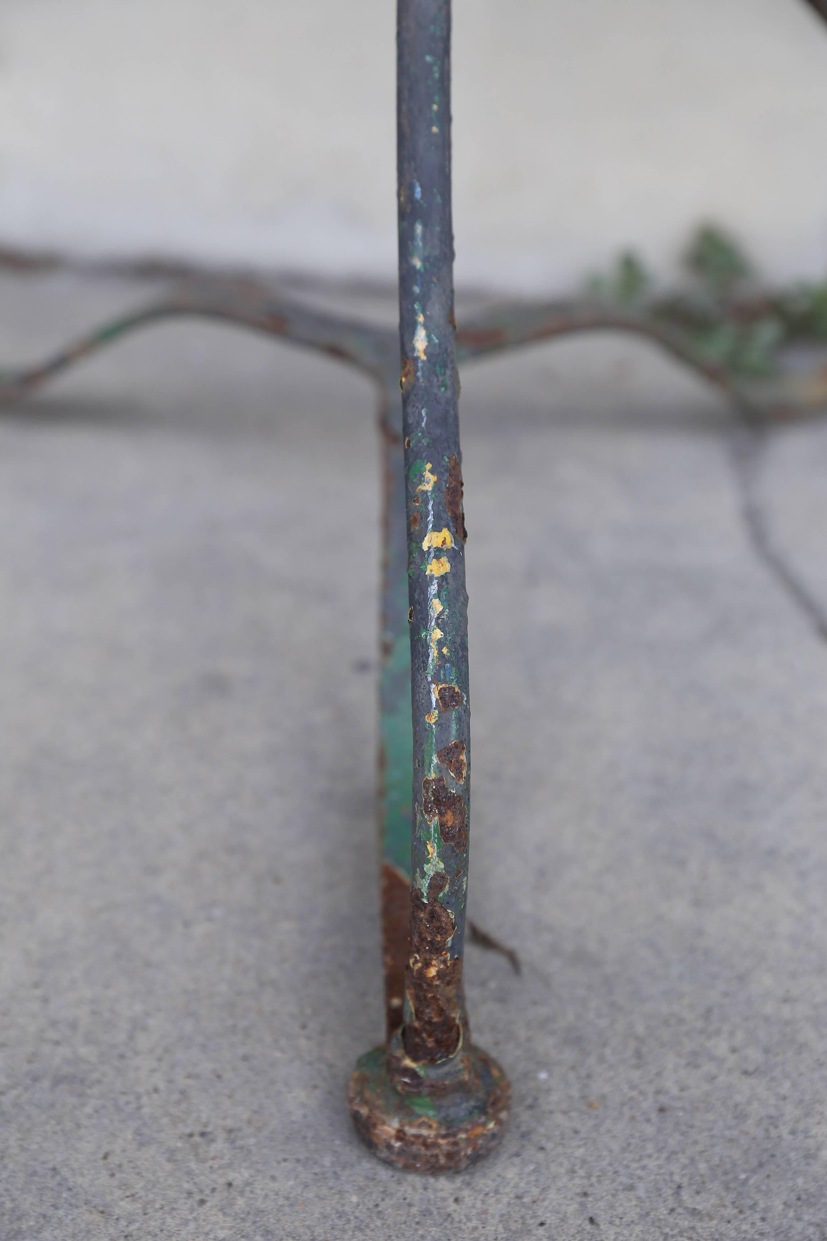 1920s French Iron and Zinc Bistro & Garden Side Table 3