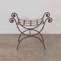 1920s French Iron Curule Stool