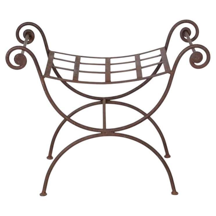 1920s French Iron Curule Stool