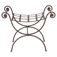 1920s French Iron Curule Stool