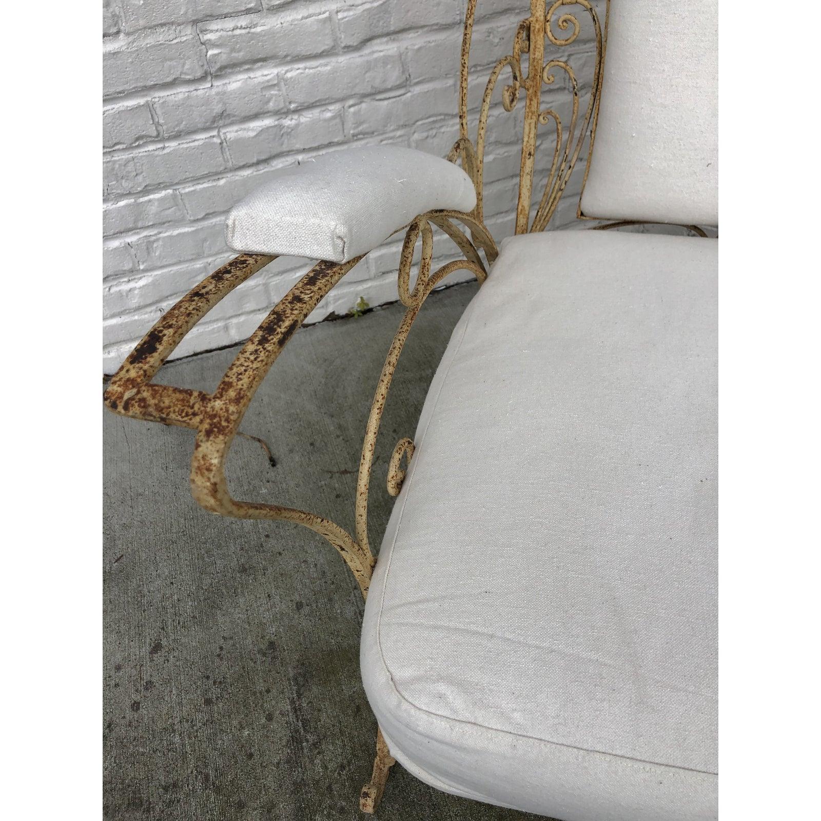 French Provincial 1920s French Iron Garden Chair For Sale