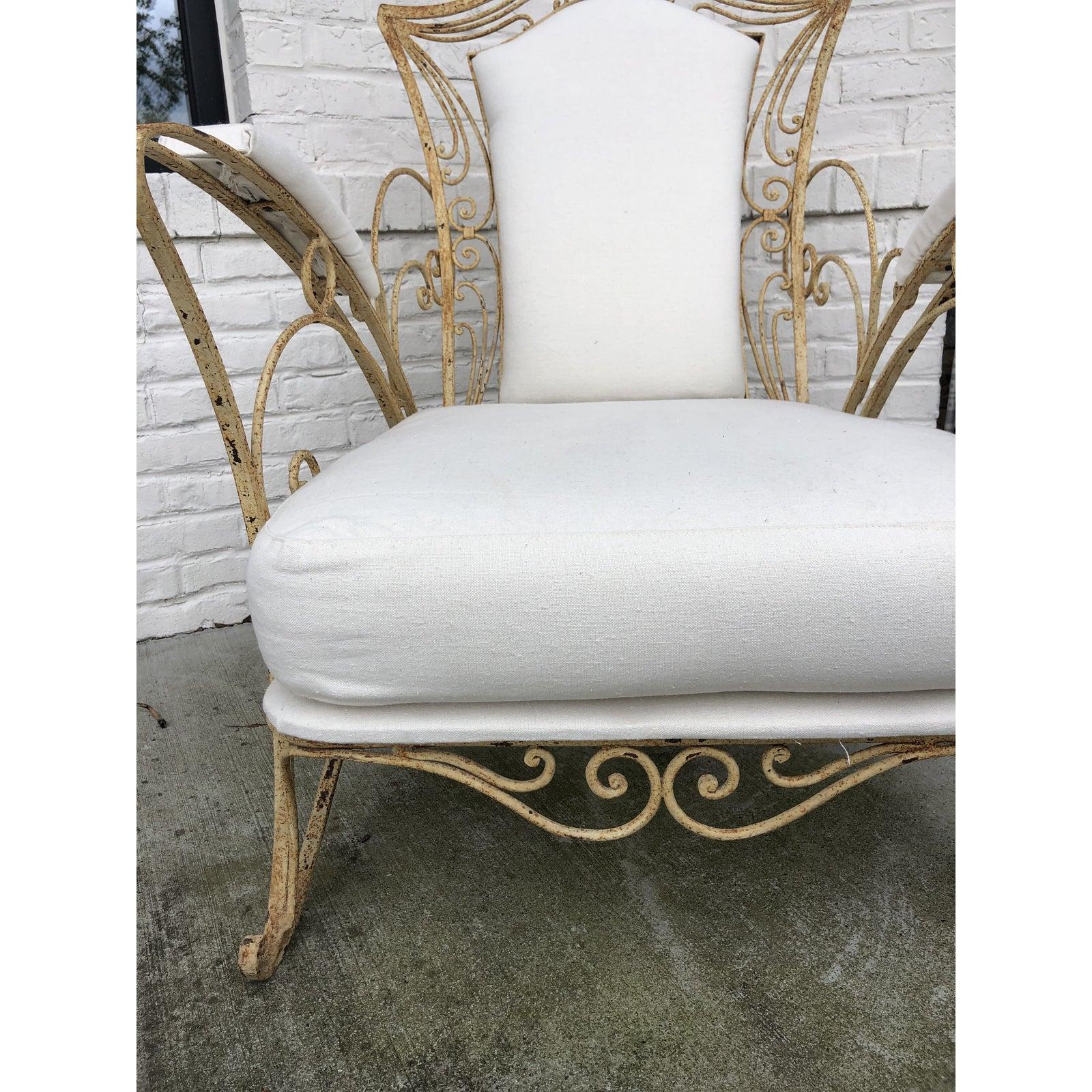 1920s French Iron Garden Chair In Good Condition For Sale In Alpharetta, GA