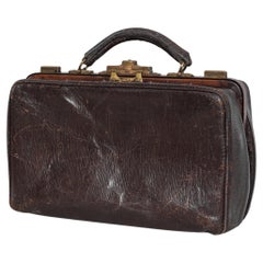 1920s French Leather Suitcase