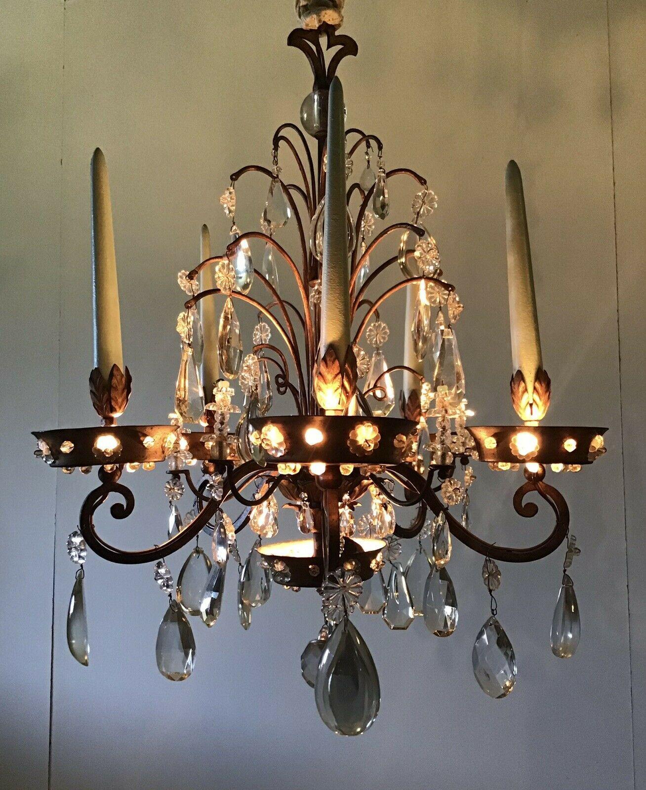 Early 20th Century 1920s French Louis XV Rococo style of the 18thc Chandelier attrib. Maison Bagues For Sale