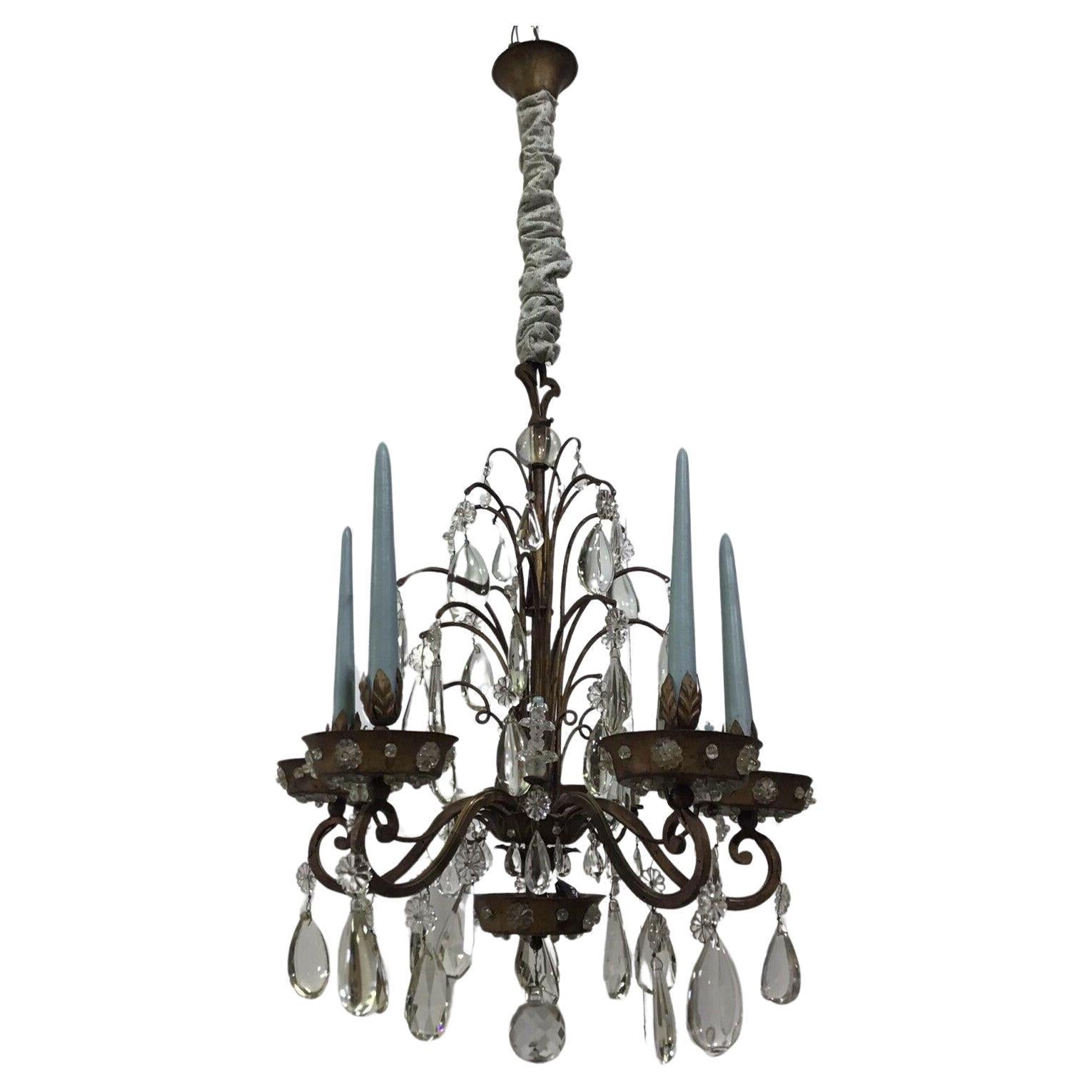 1920s French Louis XV Rococo style of the 18thc Chandelier attrib. Maison Bagues For Sale