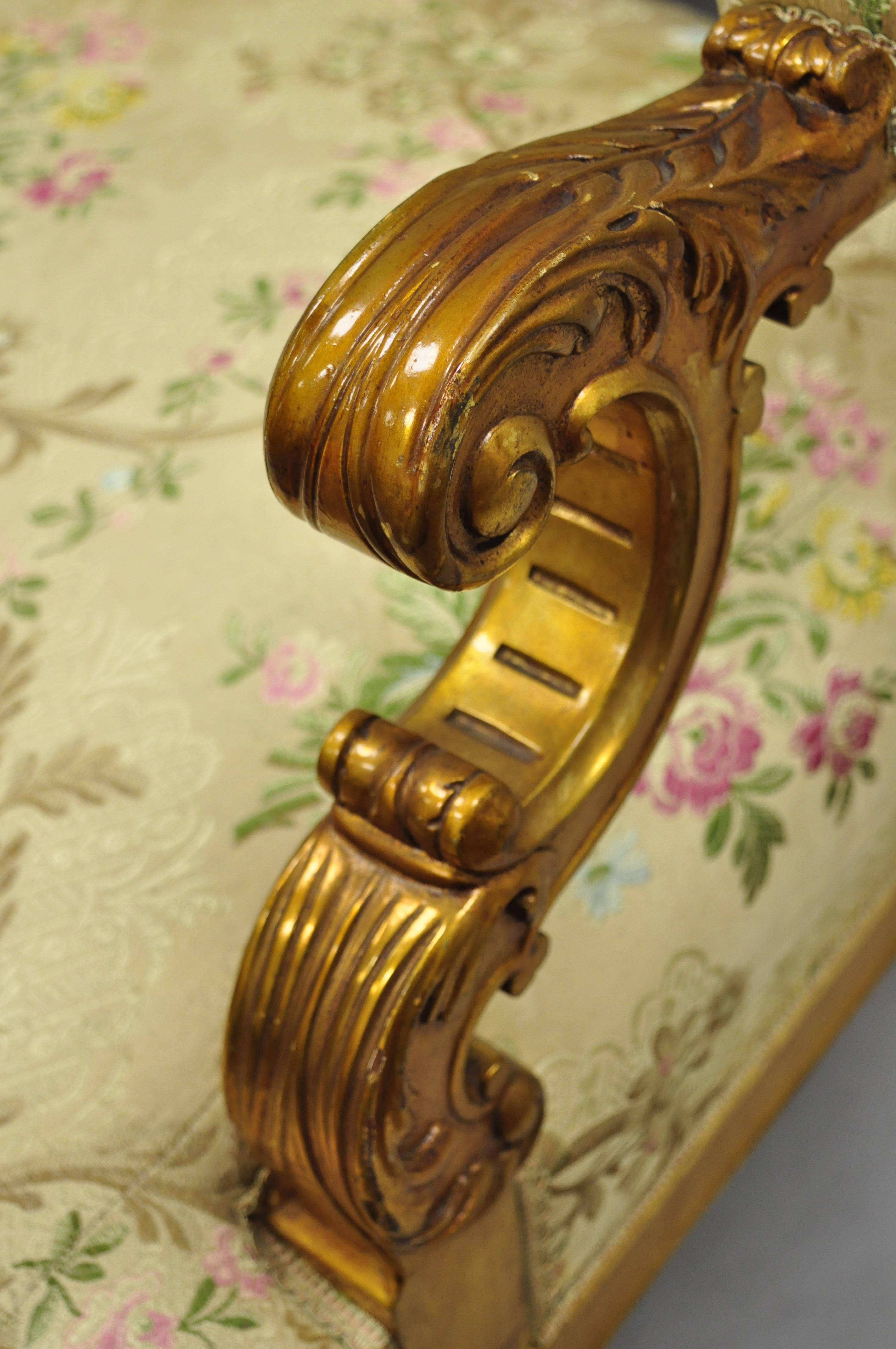 1920s, French, Louis XV Style Gold Gilt Settee Loveseat Sofa In Good Condition In Philadelphia, PA