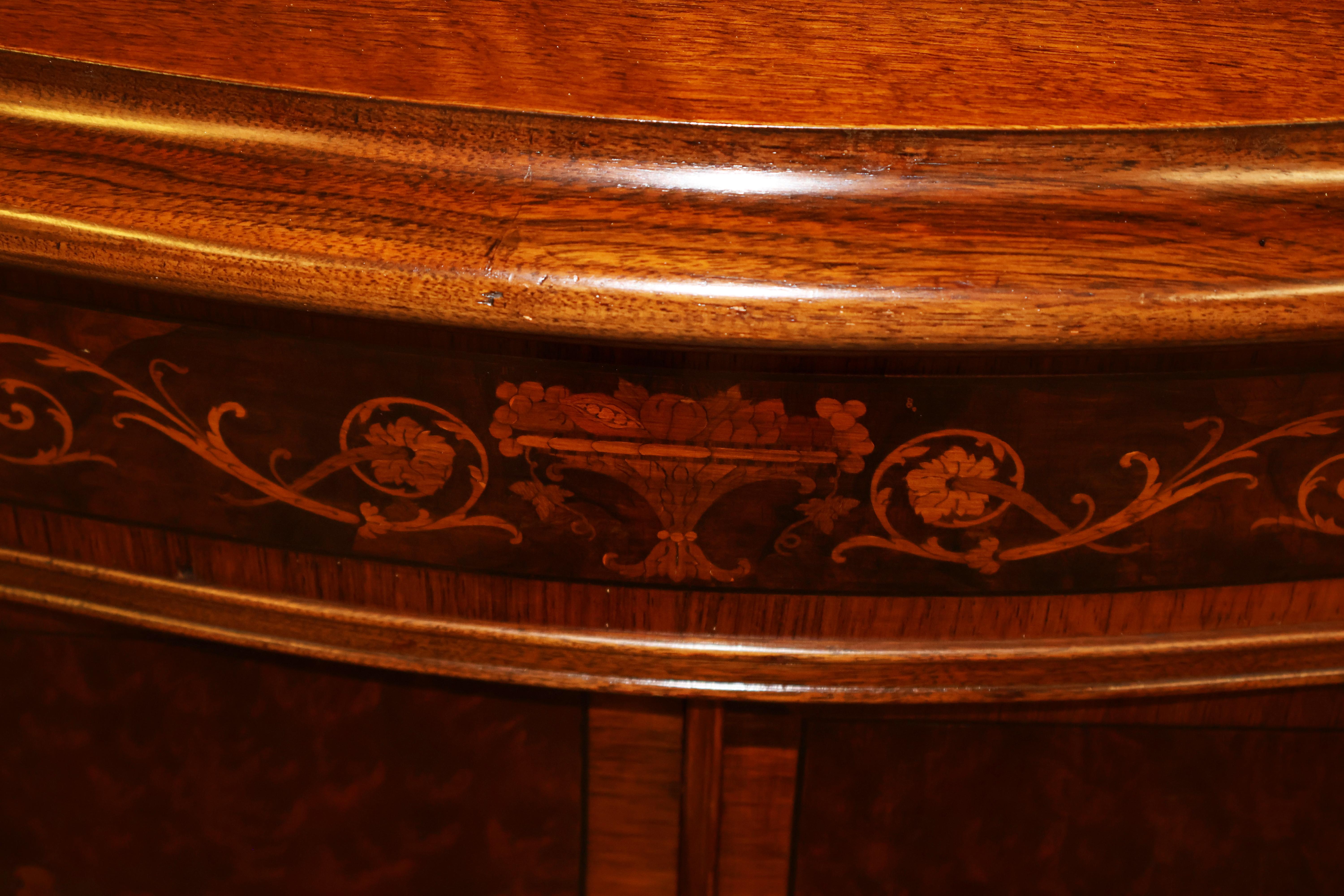 1920's French Louis XV Style Walnut Inlaid Commode Chest Server By Rockford  For Sale 11