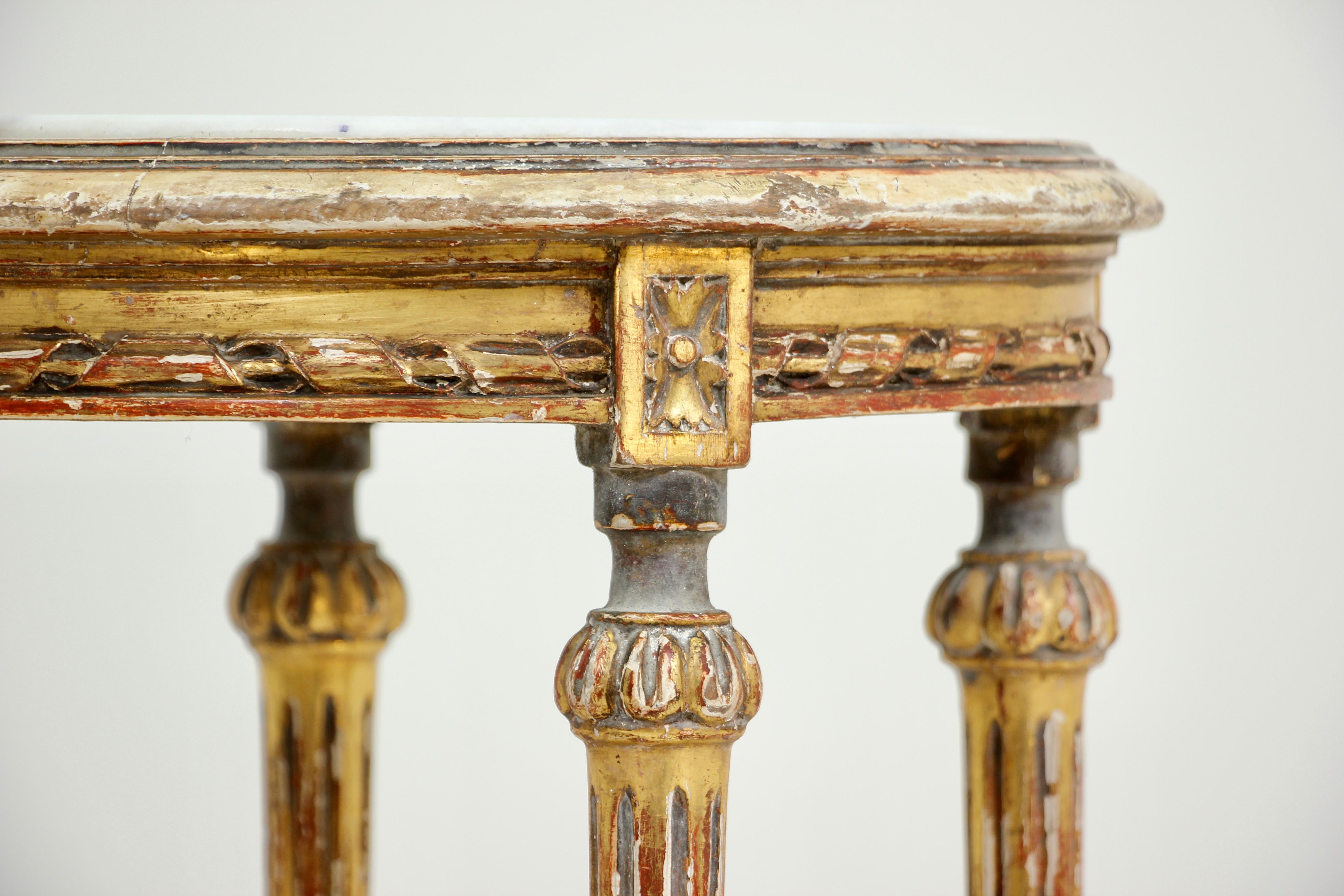 Early 20th Century 1920s French Louis XVI Giltwood Side Tables, a Pair
