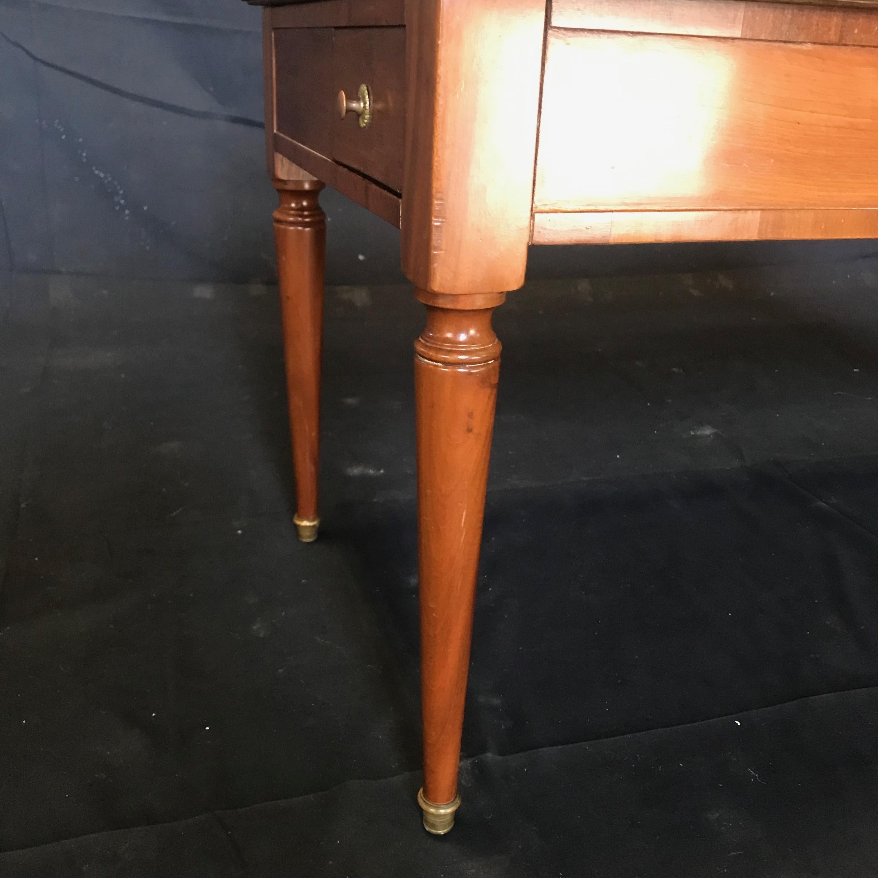 Early 20th Century 1920s French Louis XVI Style Walnut and Marble Coffee Table