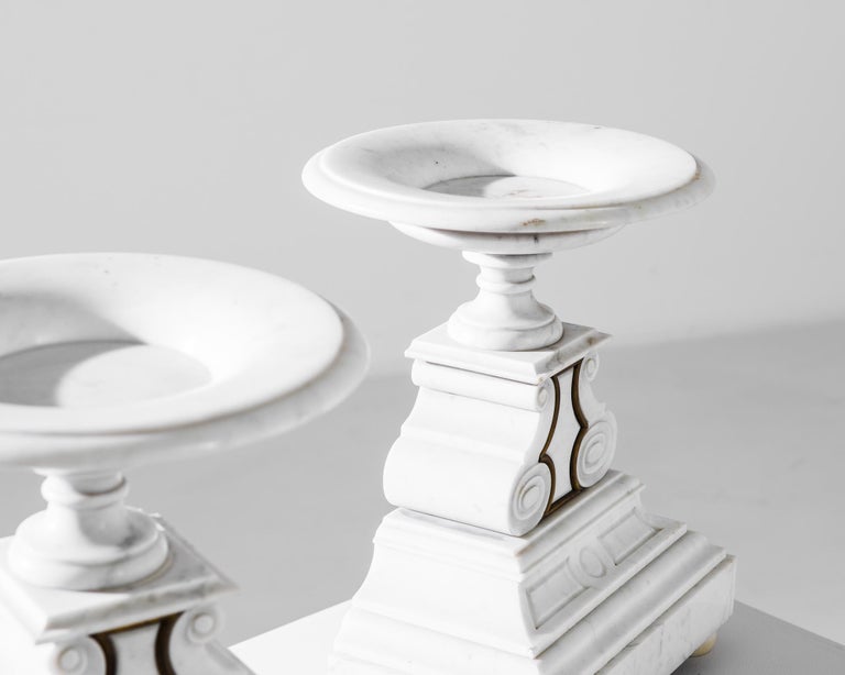 1920s French Marble Pedestals, a Pair at 1stDibs