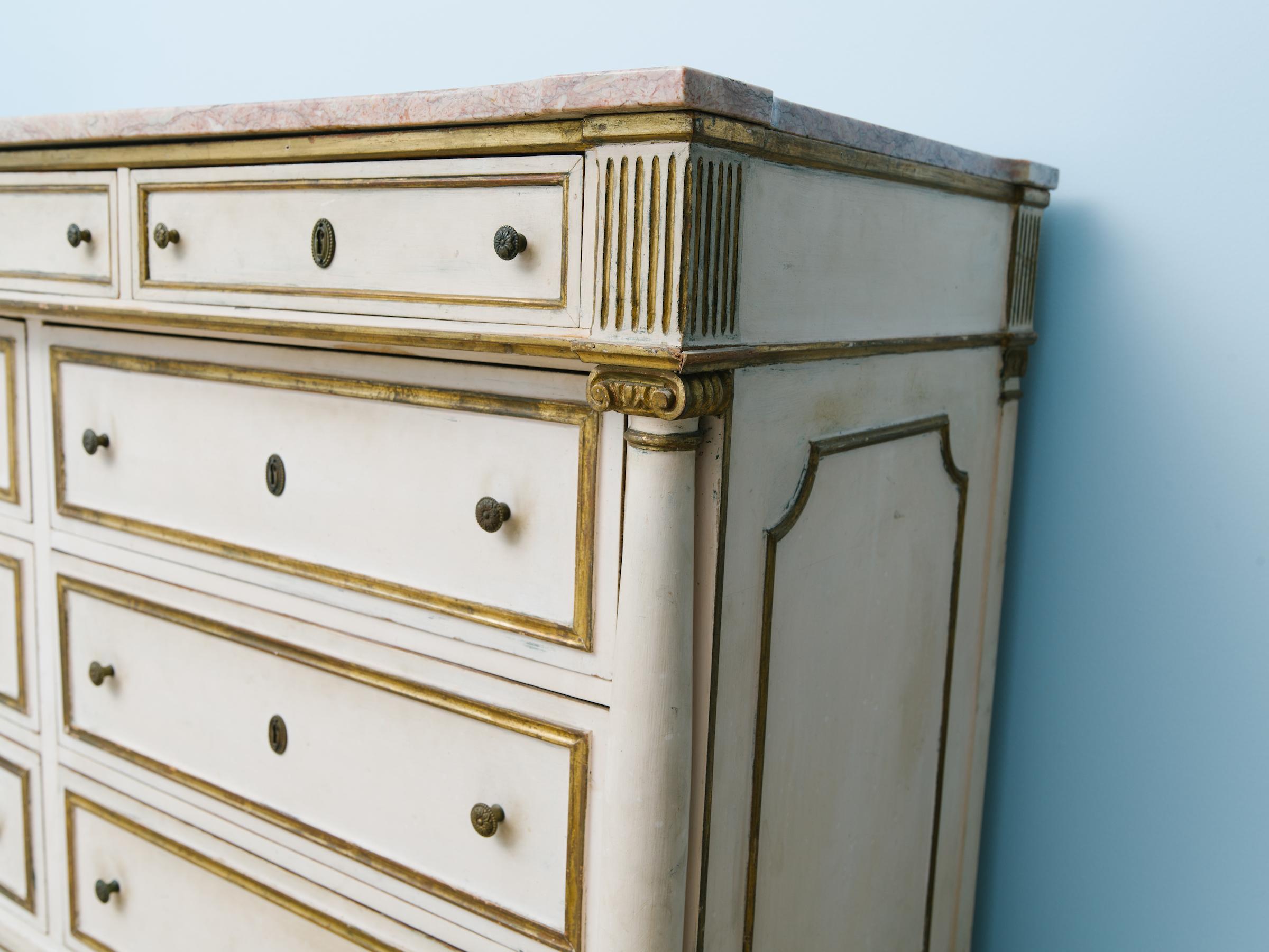 Early 20th Century 1920s French Marble-Top Dresser