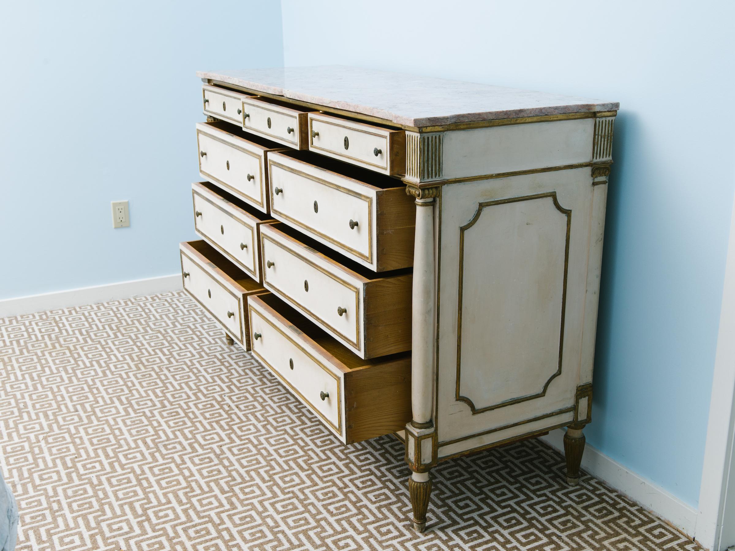 1920s French Marble-Top Dresser 1