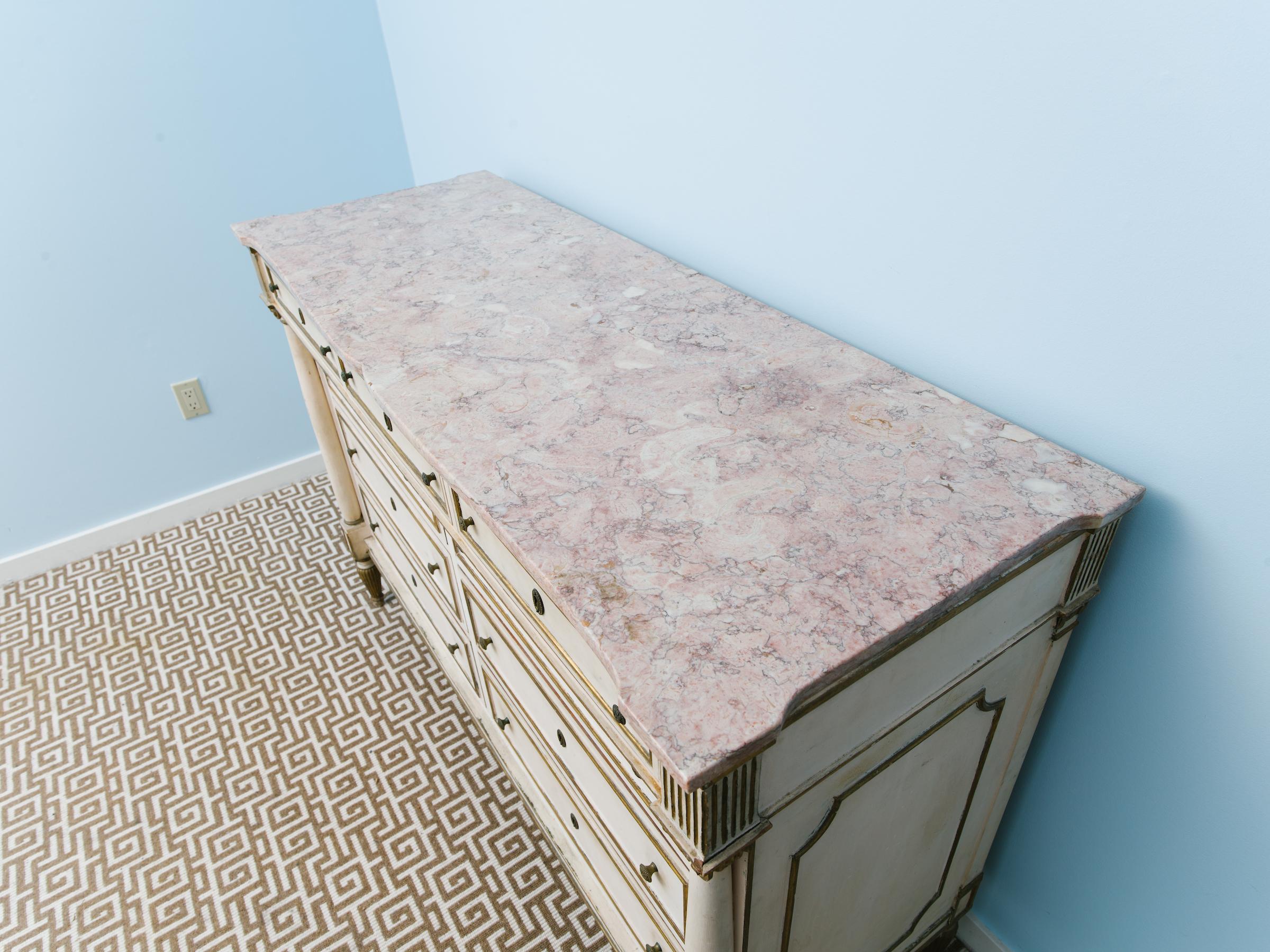 1920s French Marble-Top Dresser 2