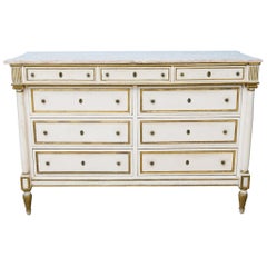 1920s French Marble-Top Dresser