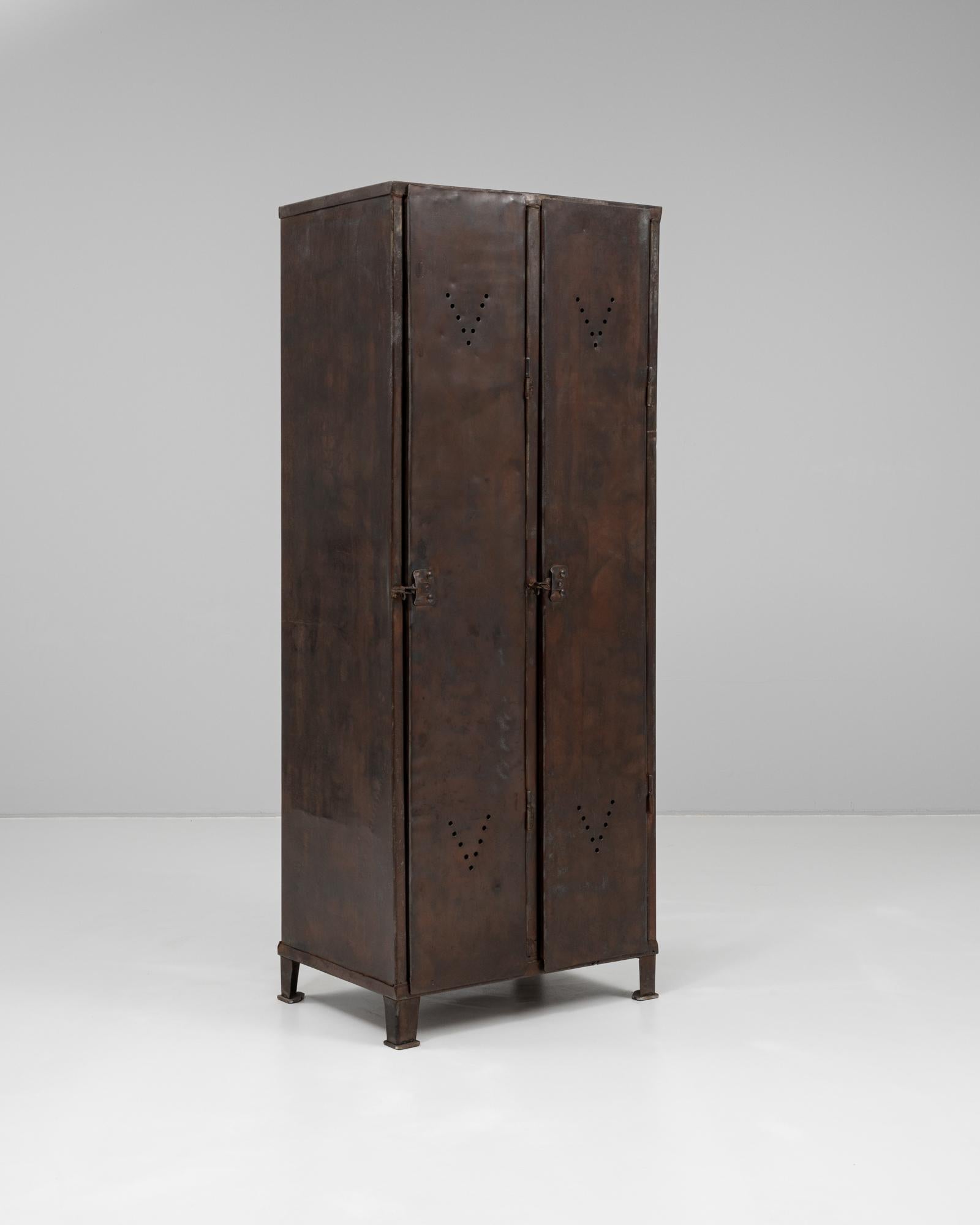 1920s French Metal Cabinet For Sale 1