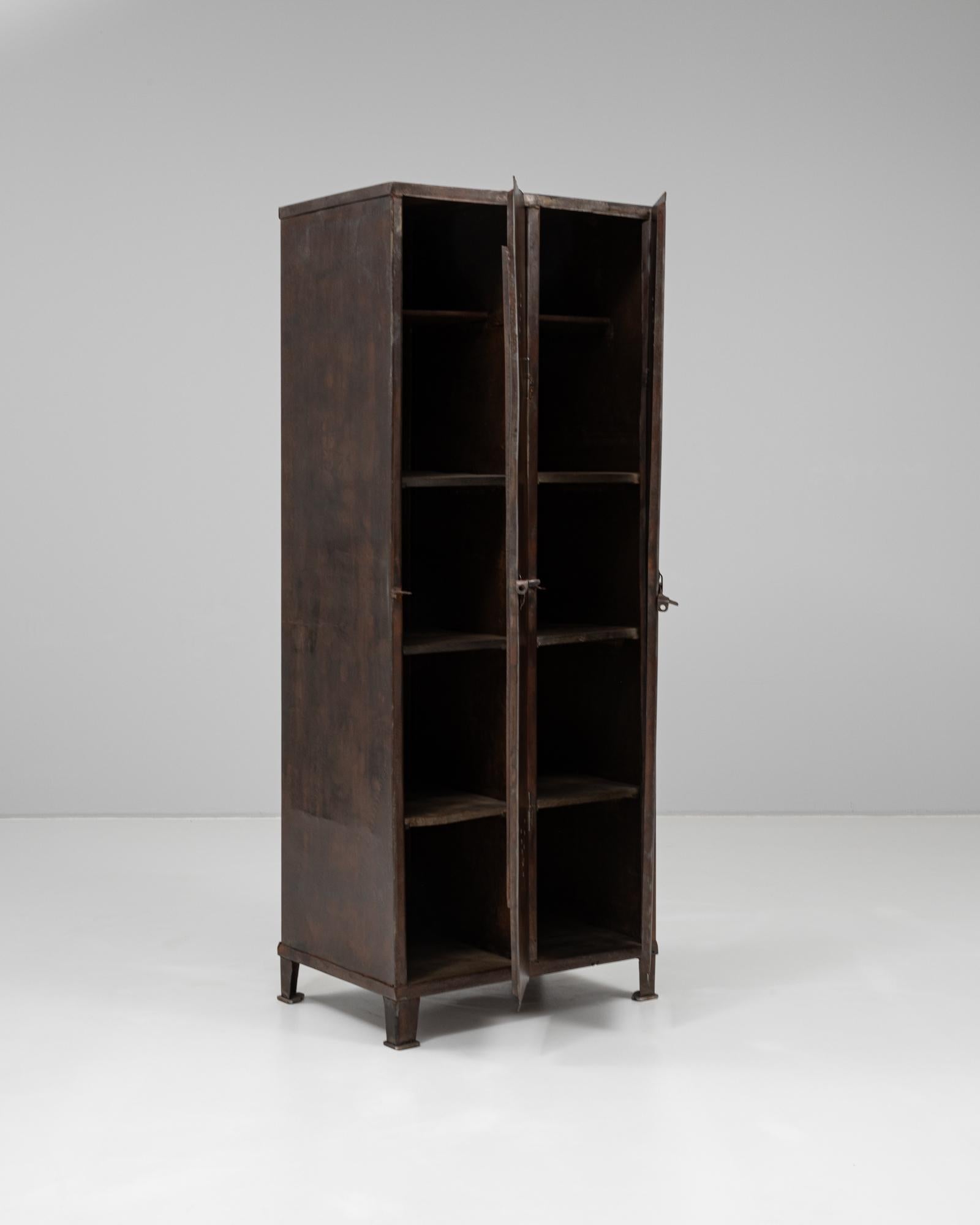 1920s French Metal Cabinet For Sale 2
