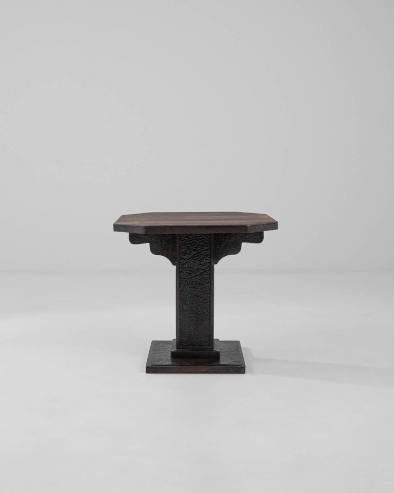 1920s French Metal Table with Wooden Top For Sale at 1stDibs