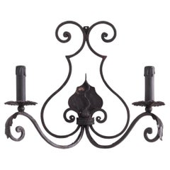 1920s French Metal Wall Sconce