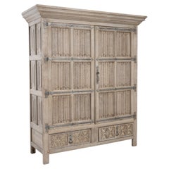 1920s French Neo-Renaissance Oak Cabinet
