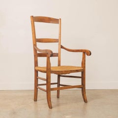 1920's French Oak and Woven Chair