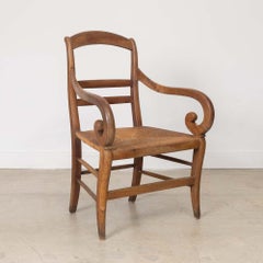 1920's French Oak and Woven Chair