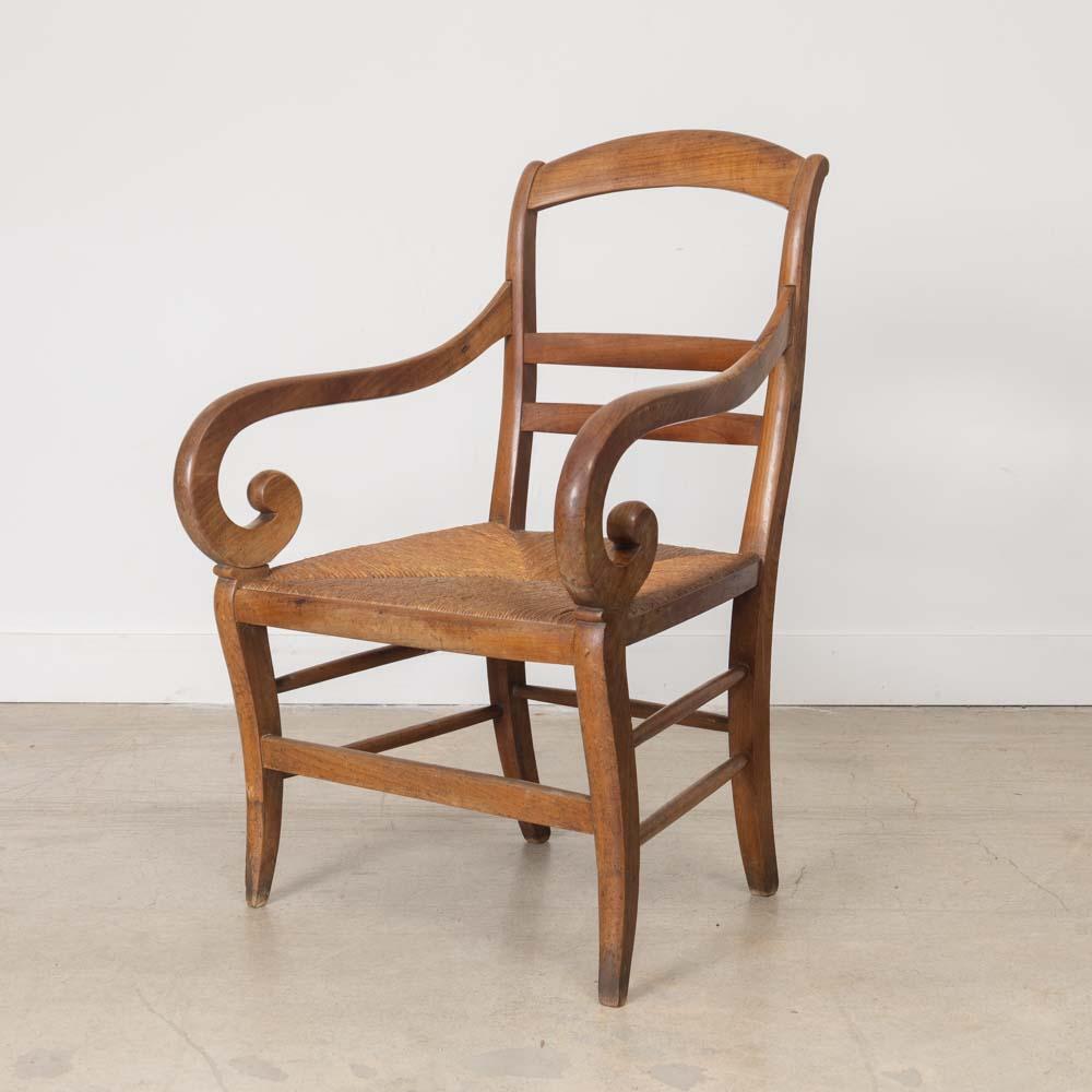 1920er Jahre Französisch OAK und geflochtenen Stuhl (Binse) im Angebot