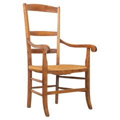 1920's French Oak and Woven Chair