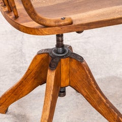 Französischer Atelier-Drehstuhl aus Eiche A aus den 1920er Jahren